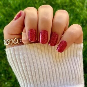 Color Street Nail Strips, Cran-tastic Scarlet glitter finish